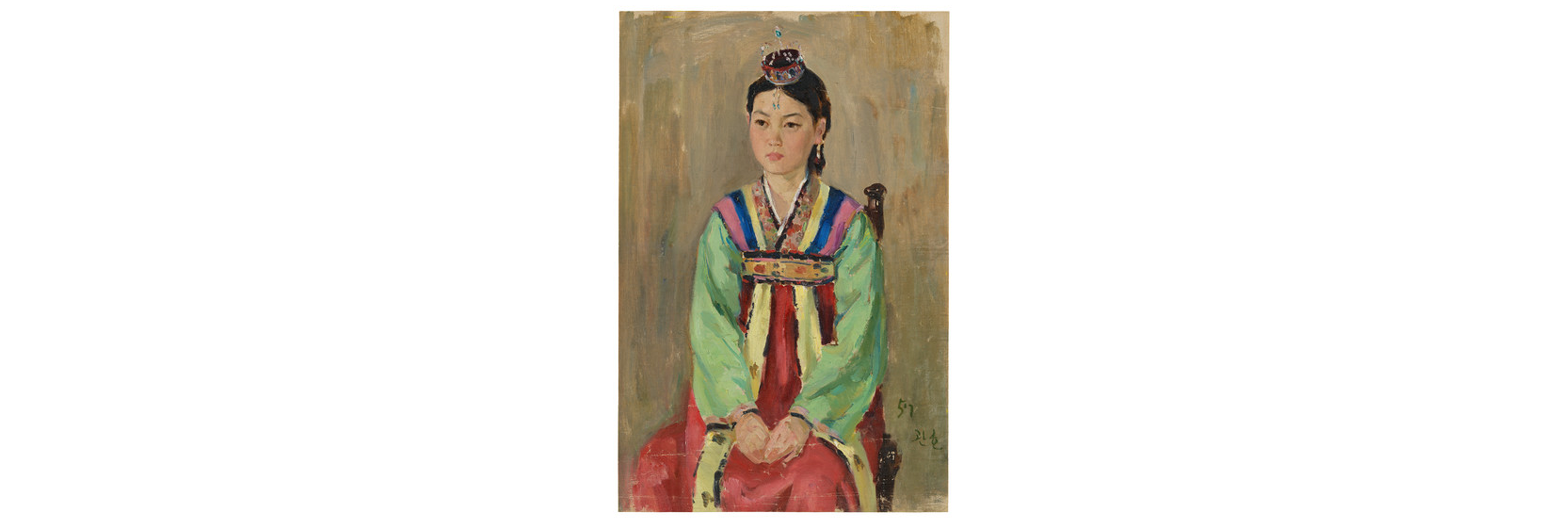 Kim Kwanho, Portrait of the Artists Daughter, 1957, Los Angeles County Museum of Art, gift of Drs. Chester and Cameron C. Chang (M.D.),  The Estate of Kim Kwan-ho, photo  Museum Associates/LACMA