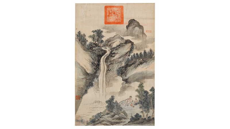 Traditional attribution to Yi Inmun, The Poet Li Bai Watching a Waterfall, late 17th–early 18th century, Los Angeles County Museum of Art, gift of Drs. Chester and Cameron C. Chang (M.D.), photo © Museum Associates/LACMA;