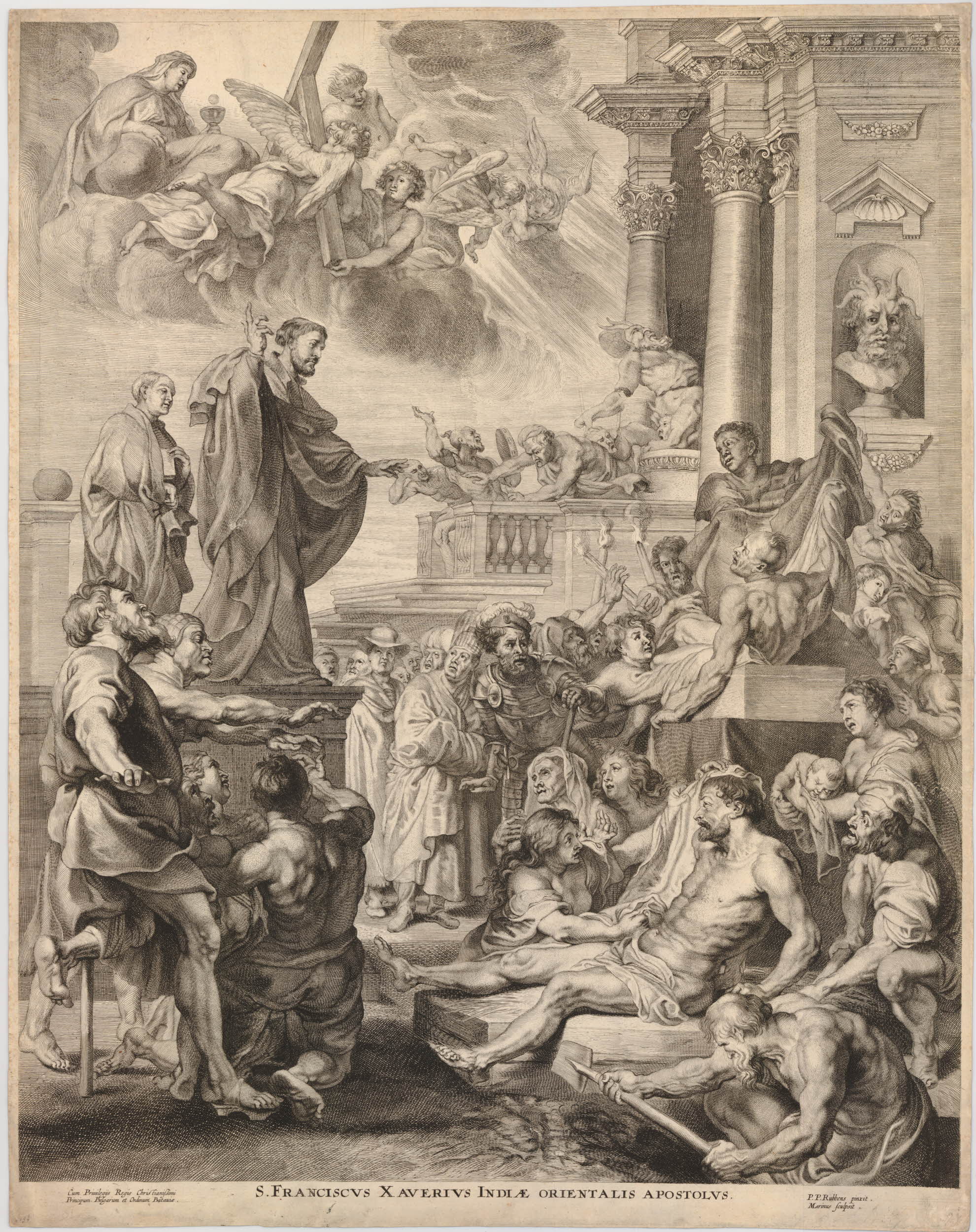Marinus Robyn van der Goes (según Pedro Pablo Rubens), Los milagros de san Francisco Javier, 1635
