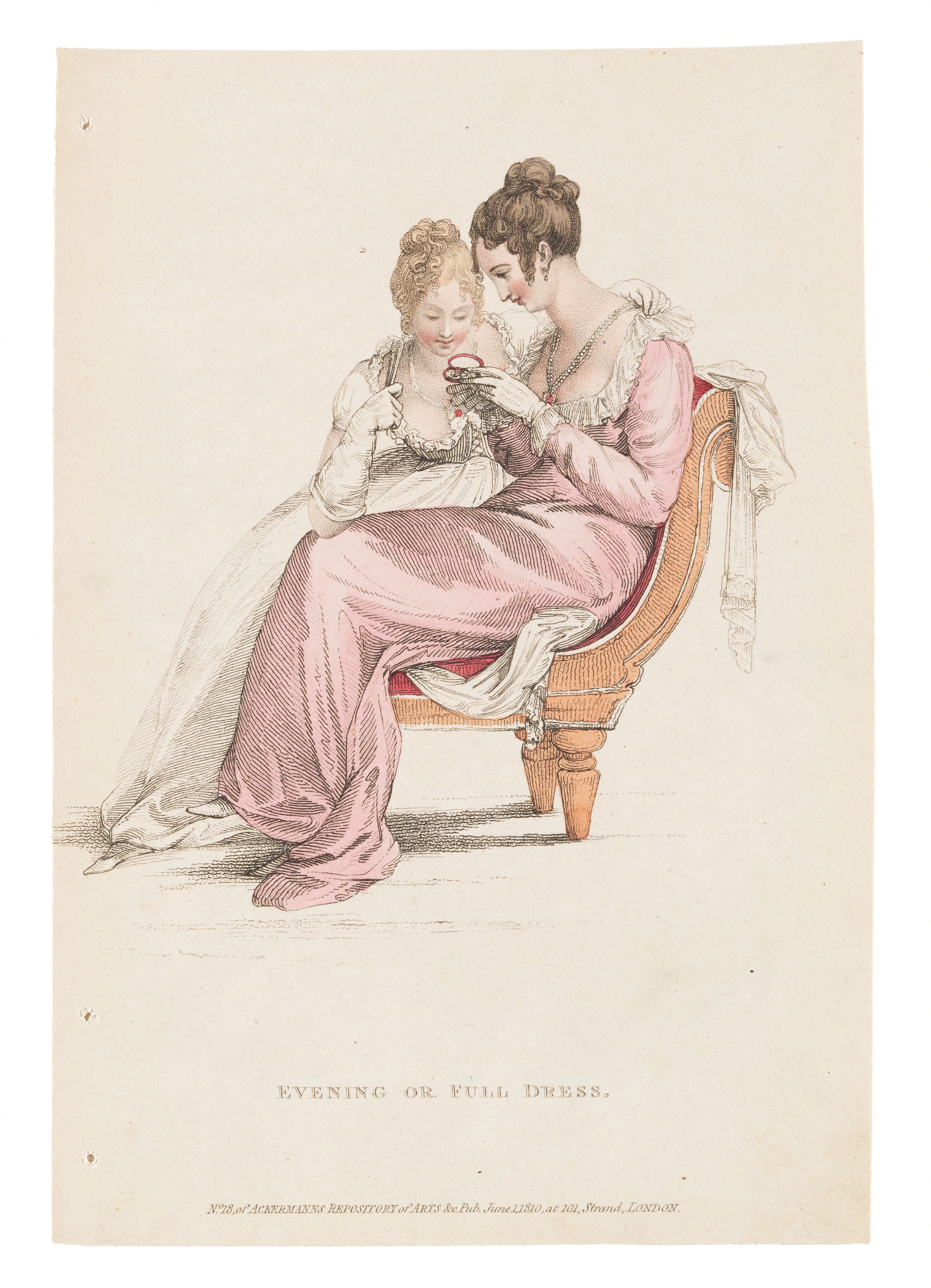 Rudolph Ackermann, Fashion Plate, 'Evening or Full Dress' for 'The Repository of Arts', England, London, June 1, 1810