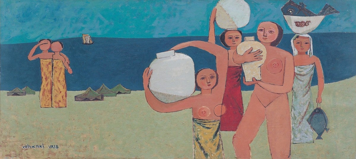 Kim Whanki, Jars and Women, 1951, Private Collection, © Whanki Foundation·Whanki Museum