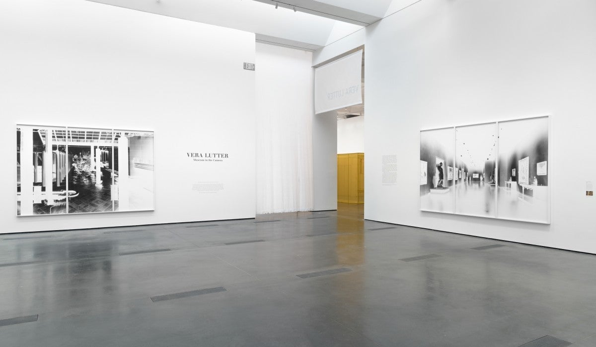 Installation photograph, Vera Lutter: Museum in the Camera, Los Angeles County Museum of Art, 2020, art © Vera Lutter, photo © Museum Associates/LACMA