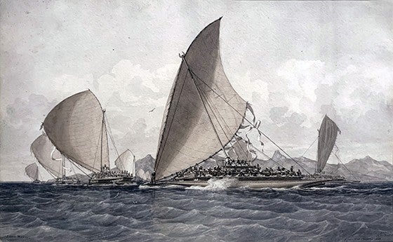 A Fleet of Bauan Drua, 1855